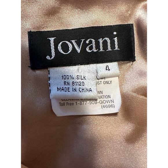 Jovani Women's Black 100% Silk Lace and Beaded Midi Balloon Dress SZ 4 Formal0 - Picture 12 of 13